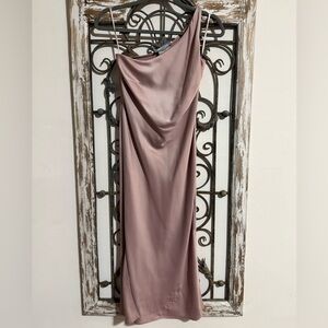 BHLDN Audrie Satin One-Shoulder Dress